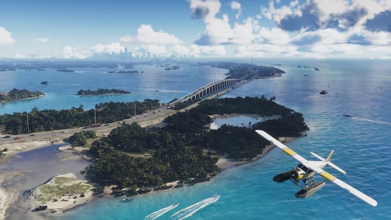 Veduta aerea dello stato di Leonida in GTA VI